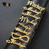 Vnox Personalized Name Necklaces Solid Stainless Steel Choker for Women Fashion Pendant Custom Special Unique Gift 240315