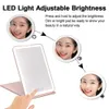 Portable Foldable Travel Makeup Mirror With Led Light Infinity Bedroom Tocador Vanity Mirrors Cute Make Up Tools Accessories 240305