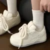 Dwqesigwner casual skor överdimensionerade plattform sneakers lesdather spetsskor wcalfskin veevt gai