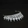 Tiara's Strass Kristallen Kroon Zilver Kleur Tiara Bruiloft Kroon Hoofdband Bruidshaaraccessoires Feest Prinses Kroon Bruidskroon Y240319