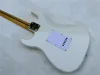 Guitare électrique personnalisée à 6 cordes, blanc crème, touche en érable, quincaillerie dorée, pickguard tortue rouge