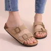 Hausschuhe Litfun Fashion Cork Fußbett Sandalen für Frauen Männer Sommerklassiker Plattform Pantoffeln mit Bogenhilfe Home Slipon Wildlederrutsche
