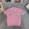 Diseñador de cuello redondo, prendas de punto de verano, camisetas de punto transpirables informales, Tops de punto para mujer, suéter bordado elegante