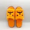 Kapcie Highland Cow Halloween Kaptaki nietoperzy dynia twarz pluszowy pantofel mężczyzn kobiety ciepłe dom zabawne miękkie puszyste buty sypialnia flipflops