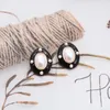 Boucles d'oreilles géométriques en émail noir, perle, rétro, tendance, tempérament, Style élégant, fête, cadeau moderne pour femme