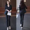 2023 Autunno stile coreano giacca slim fit blazer pantaloni a matita casual due pezzi eleganti set da donna abiti da ufficio 240305