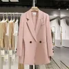 Xz121 Spring and Autumn Suit Coat Womens Large Size Wide Leg Pants Set Fat Mm200 Jin Pink Loose