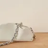 Totes Women Leather Chain Niche White Shoulder Dumpling Fold Female Bag 2024 Trendy Cloud High Quality Designer Handbag And Purse