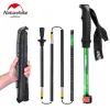 Stokken Naturehike aluminium opvouwbare trekkingstok Ultralichte buitenvergrendelbare telescopische wandelstok Outdoor klimuitrusting