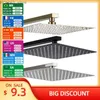 Bathroom Shower Heads Rain shower head 8 /10/12 square bathroom ultra-thin rain shower head with shower arm and faucet accessories wall mounted Y240319