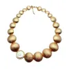 Yygem Cultured White Coin Keshi Pearl 16mm-20mm-26mmブラシ付きビーズネックレス卒業チョーカーのトレンドファッションジュエリー240305