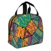 Storage Bags Kitchen Montage Insulated Women African Tribal Art Portable Cooler Thermal Food Lunch Box Work School Travel