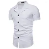 Costumes pour hommes Summer Hair Styliste Tendance Personnalité Sept minutes Manches V Col Chemise Mâle Longue Belle Version Coréenne Loisirs 7 Minu