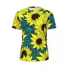 T-shirt da uomo Camicia girasole Stampa a scacchiera Hippie Sport Manica corta Top ad asciugatura rapida T-shirt vintage da spiaggia di grandi dimensioni