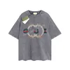 Męski projektant Gu T-shirt vintage retro myjnia koszula luksusowa marka T koszule damskie krótkie rękaw T-koszulka letnie koszulki przyczynowe Hip Hop Tops