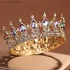 Tiaras itacazzo nupcial headwear ouro-cor estilo luxuoso requintado senhoras beleza concurso coroa de casamento y240319