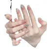 Unhas Falsas 10 Pçs / Set Imprensa de Cobertura Completa em DIY Puro Patch Artesanal Removível Falso Champanhe Pérolas Shatter Broca