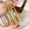 Bangle Exquisite Stainless Steel Square Diamond Triangle Zirconia Bracelet For Women PVD Bracelet Gold Plated Fashion Gift 240319