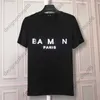 Tik Tok Influencer Même Marque De Créateur Pur Coton FemmesAméricain Imprimé T-shirt À Manches Courtes Noir Blanc Or Slim Fit Été