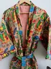 New Attractive Design Cotton Kantha Pink Color Kimono Robe Coverups Bath Robes Wrap Dress for Women From India