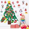 Décorations de Noël DIY Kit d'arbre en feutre pour enfants avec ornements détachables Tenture murale Décoration de porte de maison pour tout-petits