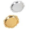 Plates 1Pcs Light Luxury Metal Retro Ins Mini Paper Cup Cake Plate Iron Afternoon Tea Tray
