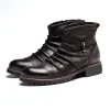 Buty Najwyższej jakości British Men Boots Spring Autumn Buty Modne poślizg na butach oddychający, prawdziwy skórzany botas hombre rozmiar 888