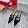 Designer High Heels Dress Shoes sandals spikes patent leather pointed toe peeptoes sexy stiletto heel lady matte rivets pumps