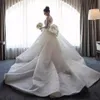 Luxury Women's Lace Wedding Dress Löstagbar 2-delad sjöjungfru Lång ärmspetsapplikationer Brudklänningar Vestidos de Novias Robe de Mariage