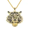 Colliers tête de Lion pendentif hommes couleur dorée chaîne à maillons chauds pendentif Punk bijoux pour homme mâle