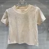 女性用Tシャツプリプンプ2024春夏コレクション短袖ラウンドネックダイヤモンドシャツ女性gp394