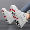 Chaussures roller skate chaussures pour enfants mode garçons filles sports décontractés 4 roues déformation baskets enfants toys bottes de jeu cadeau 2023