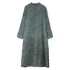 エスニック服2024中国の冬のスカート肥厚綿リネンチョンサムレトロスタイルボタンアップQipaoドレス
