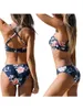 Women's Swimwear Women Bikini Sets 2 Piece Swimsuit Bathing Suits Floral Halter Top Swim Shorts Pool Beachwear