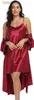 Vêtements de nuit pour femmes Femmes Soie Satin Pyjamas 2pcs Sexy Silky PJ Robe Ensemble avec Chemise NightgownC24319