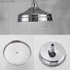 Bathroom Shower Heads Polished Chrome Brass Round 8 Inch High Pressure Rainfall Shower Head 360Rotation Adjustable Waterfall Rain Shower Head Y240319