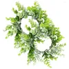 Decorative Flowers 2 Pcs Artificial Garland Christmas Decorations Home Indoor Eucalyptus Leaves Simulation Leaf Wreath Iron Front Welcome