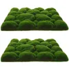 Fiori decorativi 2 pezzi Decorazione simulata di muschio Micro paesaggio Tappetino finto artificiale Verde Mini tappeto erboso da giardino Tappeti in cotone di seta