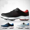 Skor 1Pair Brand New PGM Golf Shoes Professional Men's Waterproof Sports Shoes Wide Edition Sole Rotary Laces Antisideslip Shoe Nail