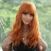 Wigs Orange Copper Red Yellow Synthetic Wigs Long Wavy Ginger Wig with Bangs for Women Natural Cosplay Body Wave Heat Resistant Hair