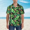 Men's Casual Shirts Jungle Tropical Print Beach Shirt Men Bird Of Paradise Hawaii Short-Sleeve Loose Oversize Blouses Birthday Present