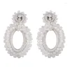 Boucles d'oreilles à clous pour femmes, bijoux boule de riz, Style bohème fait à la main, cristal, accessoires de fête à la mode, 2024