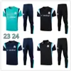 2023 2024 Nya män Marseilles Soccer Kort ärmar Pants Tracksuit Guendouzi Milik under träningsfotbollskjorta Training Suit Sets