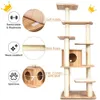 Tangkula Modern 69-inch Cat Tree with Sisal Scratching Posts and Plush Cushions