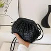 Evening Bags 2024 Fashion Women Braided Small Bag Knot Cloud Simple Single Shoulder Cross-body Female Handbag Clutch Purse