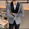 Męskie garnitury Plaid Patchwork Sucible Juby Slim-Fit Fashion Business Casual Blazer Party Banquet Społeczny odzież męska