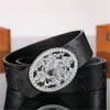 Belt Fashion Luxury Plaid Presbyopia Striped Leather Men and Women's Belt 3,8 cm Wide No Box