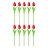 Decoratieve bloemen Home Decor Tulpenbloem Realistische kunsttakken voor bruiloft Set van 10 Faux met stengels Lente