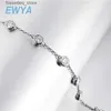 Charm Bracelets EWYA Tren Real D Color Full 4mm 0.3CT Moissanite Tennis For Women S925 Silver Plated 18K Diamond Hand Link s L240319