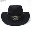 Chapeaux à large bord seau 2 tailles hommes femmes mélange de laine Western Cowboy Sunhats fête voyage Sombrero casquettes d'extérieur classique rétro chaud 240319